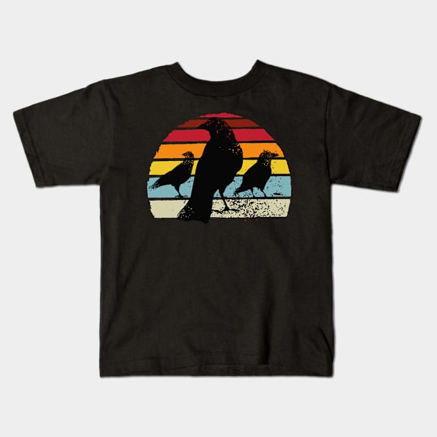 Crows Retro Crow Raven Kids T-Shirt by MooonTees